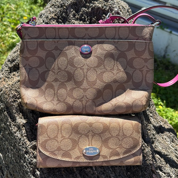 Coach Handbags - SOLD-Peyton Coach East/West Khaki Brown
Pink Crossbody with matching Wallet.